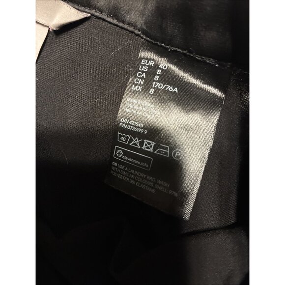 h&m women's solid black satin wrap midi skirt 8 Medium - Picture 7 of 7